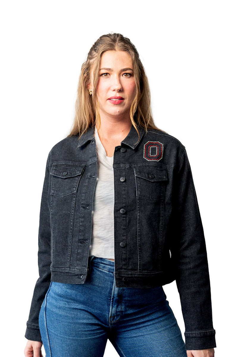 GEORGIE CRYSTAL DENIM JACKET - The Ohio State Univ.