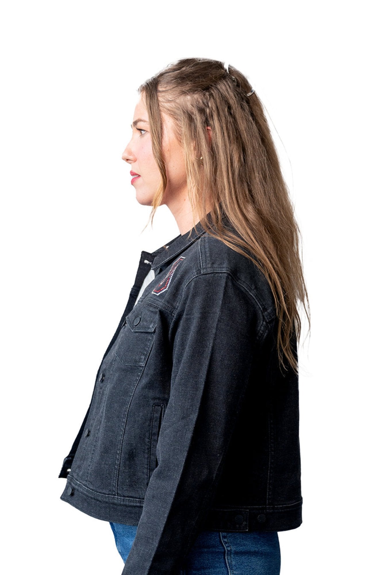 GEORGIE CRYSTAL DENIM JACKET - The Ohio State Univ. – Lusso Style