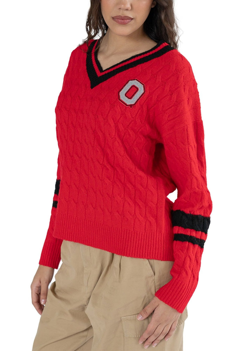 STELLA RIBBED V-NECK - The Ohio State Univ. Buckeyes