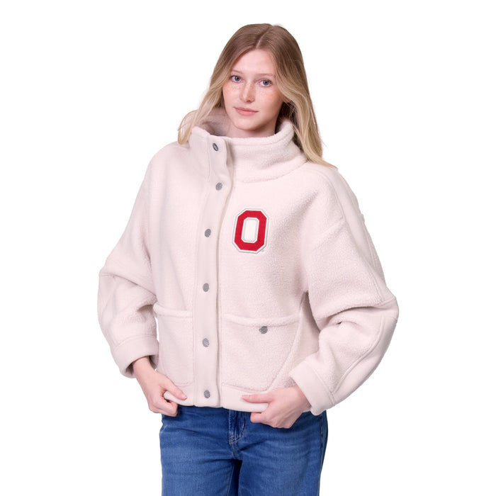 GABY CONTRAST SHERPA JACKET - The Ohio State Univ. Buckeyes
