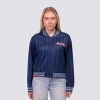 GENNI STRIPED BOMBER JACKET - Atlanta Braves