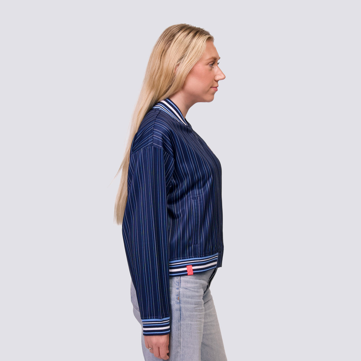GENNI STRIPED BOMBER JACKET - Atlanta Braves