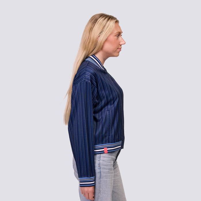 GENNI STRIPED BOMBER JACKET - Atlanta Braves
