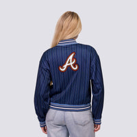 GENNI STRIPED BOMBER JACKET - Atlanta Braves