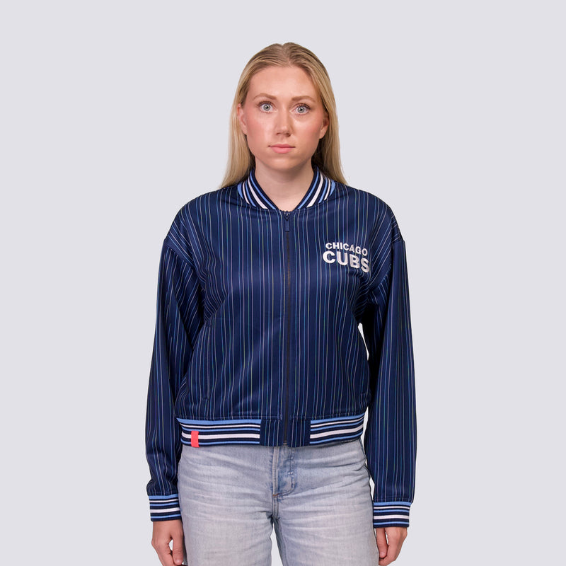 GENNI STRIPED BOMBER JACKET - Chicago Cubs