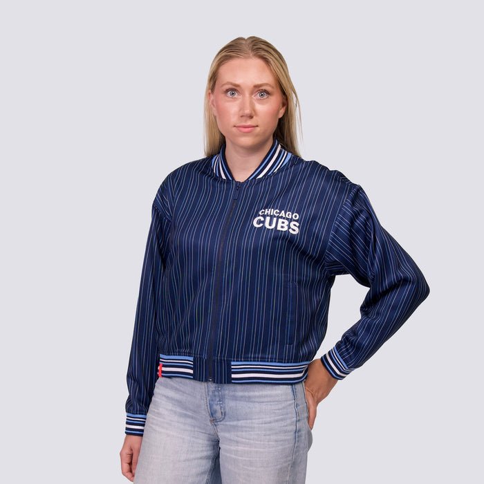 GENNI STRIPED BOMBER JACKET - Chicago Cubs