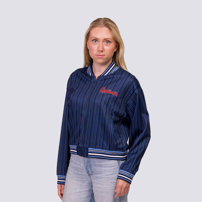 GENNI STRIPED BOMBER JACKET - St. Louis Cardinals