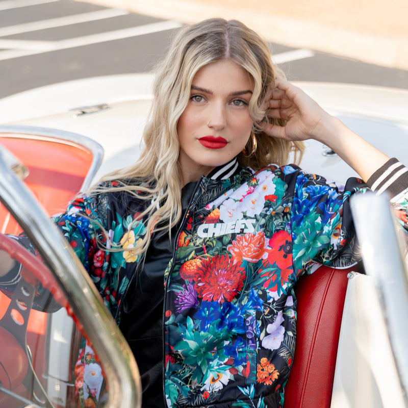 FLORAL BOMBER JACKET - Kansas City Chiefs – Lusso Style