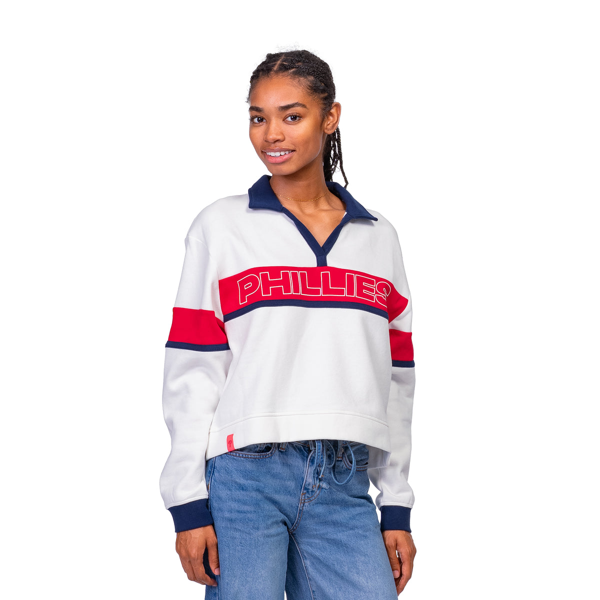 MACY OVERSIZED CENTER STRIPE POLO - Philadelphia Phillies