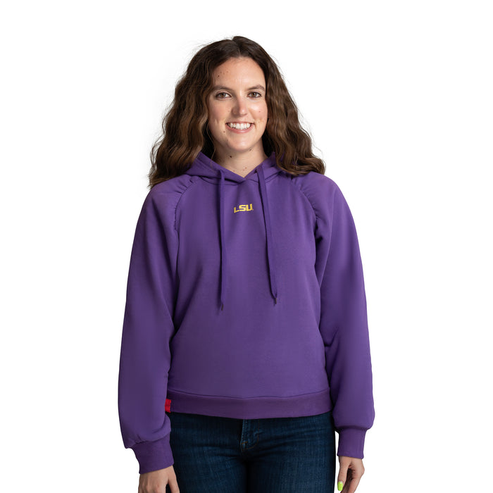 MAXINE ROUCHED FLEECE HOODIE - Louisiana State Univ. Tigers