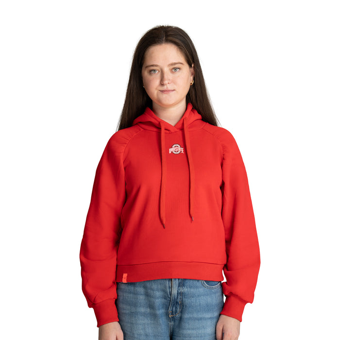 MAXINE ROUCHED FLEECE HOODIE - The Ohio State Univ. Buckeyes