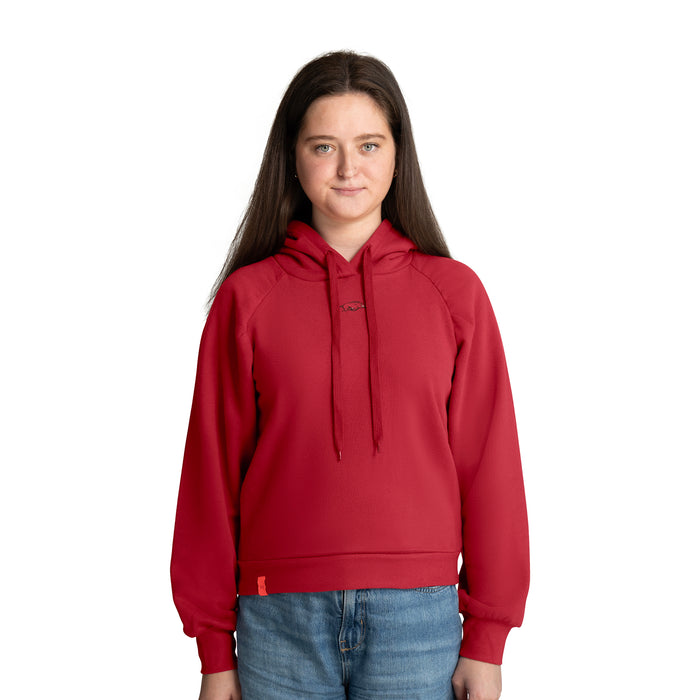 MAXINE ROUCHED FLEECE HOODIE - Univ. of Arkansas Razorbacks