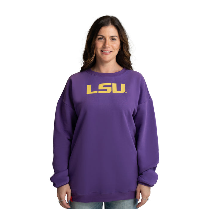 MIRANDA OVERSIZED FLEECE CREW - Louisiana State Univ. Tigers