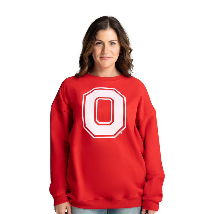 MIRANDA OVERSIZED FLEECE CREW - The Ohio State Univ. Buckeyes