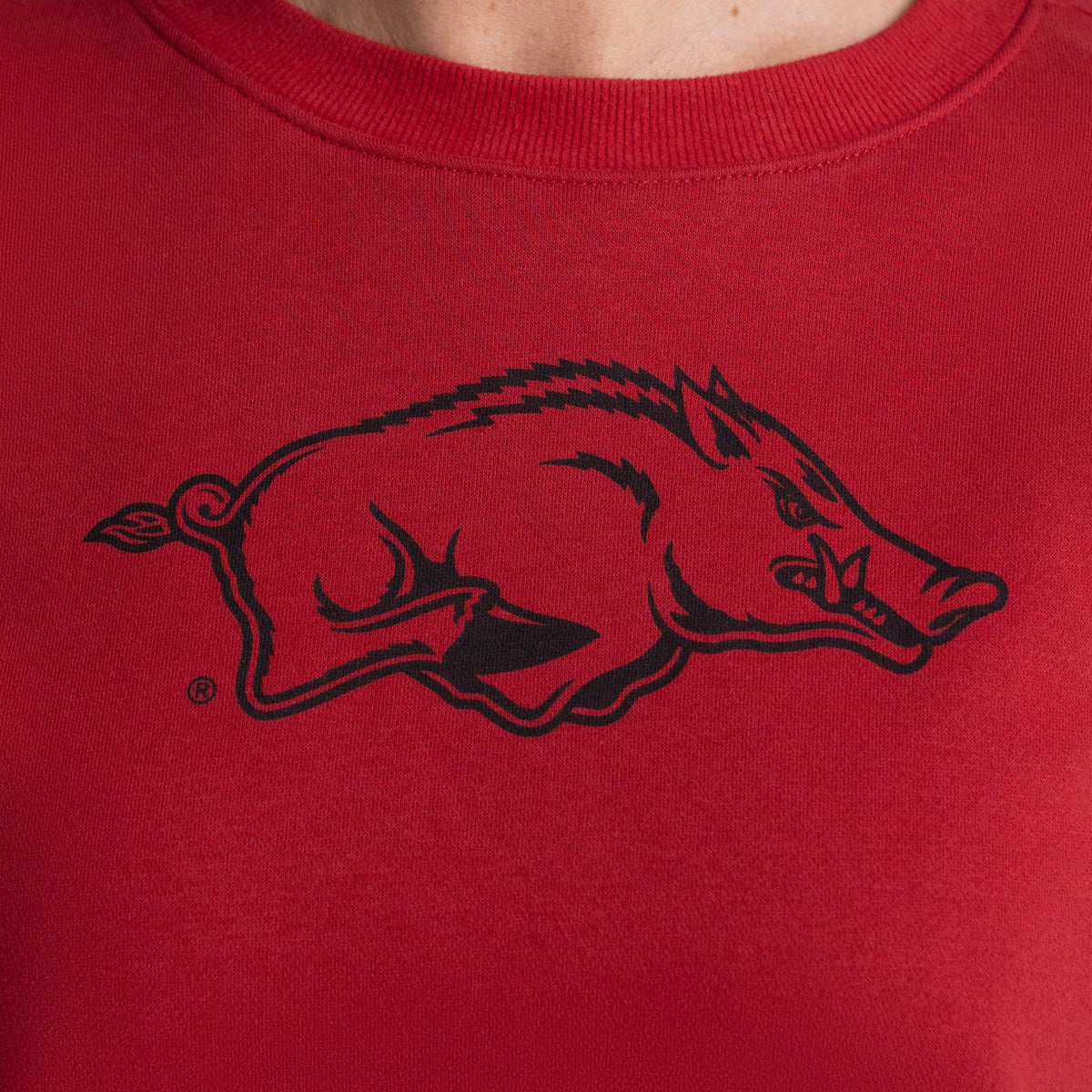 MIRANDA OVERSIZED FLEECE CREW - Univ. of Arkansas Razorbacks