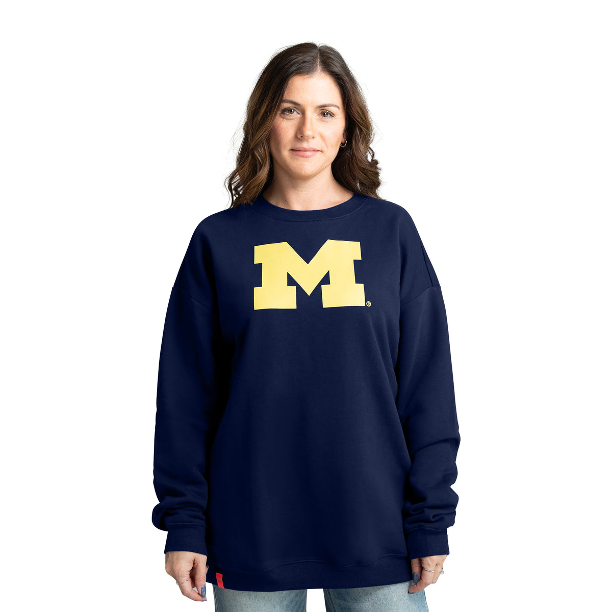 MIRANDA OVERSIZED FLEECE CREW - Univ. of Michigan Wolverines