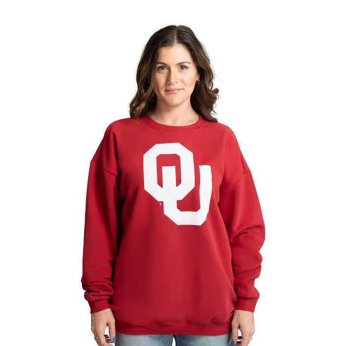 MIRANDA OVERSIZED FLEECE CREW - Univ. of Oklahoma Sooners