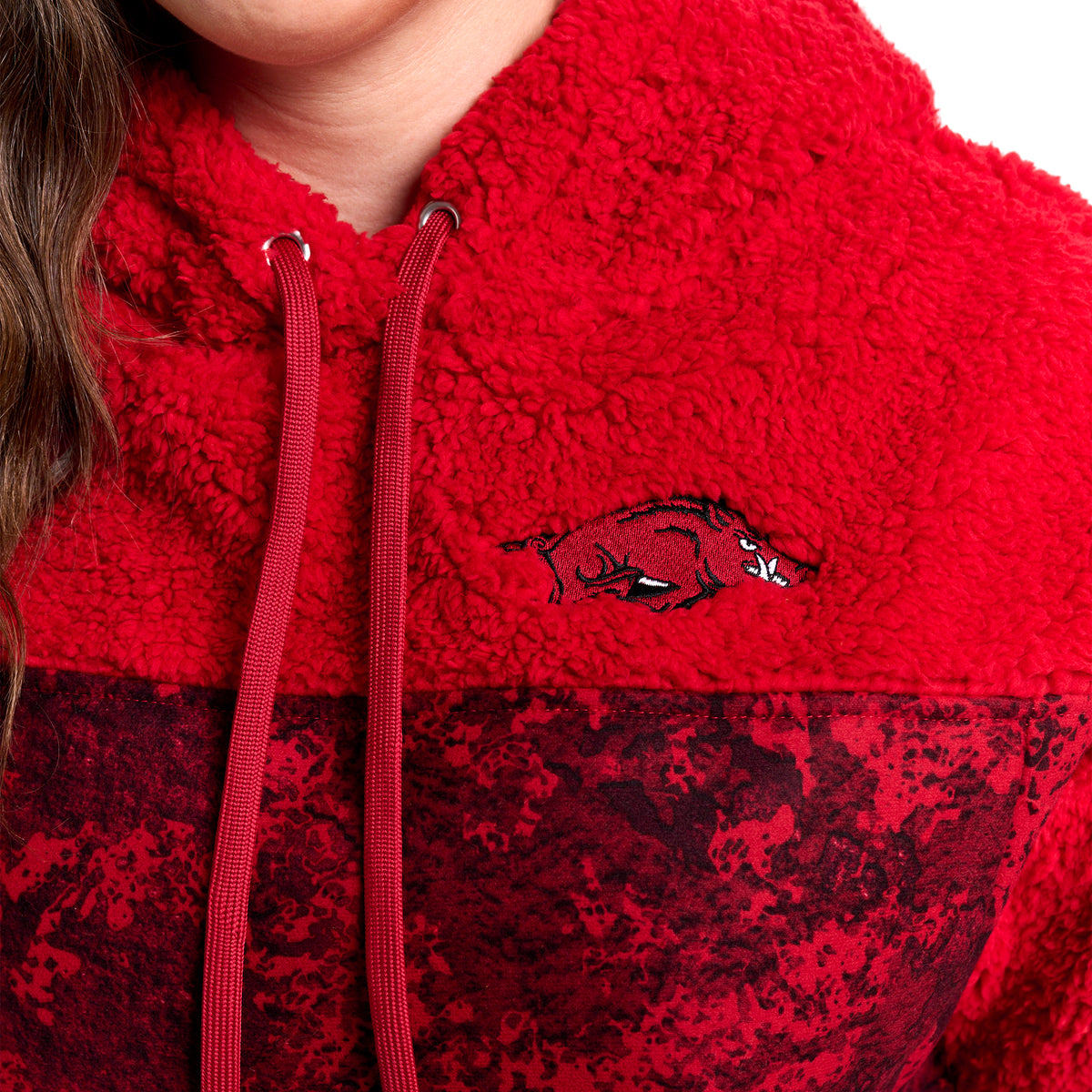 WILLOW FASHION CAMO SHERPA HOODIE - Univ. of Arkansas Razorbacks