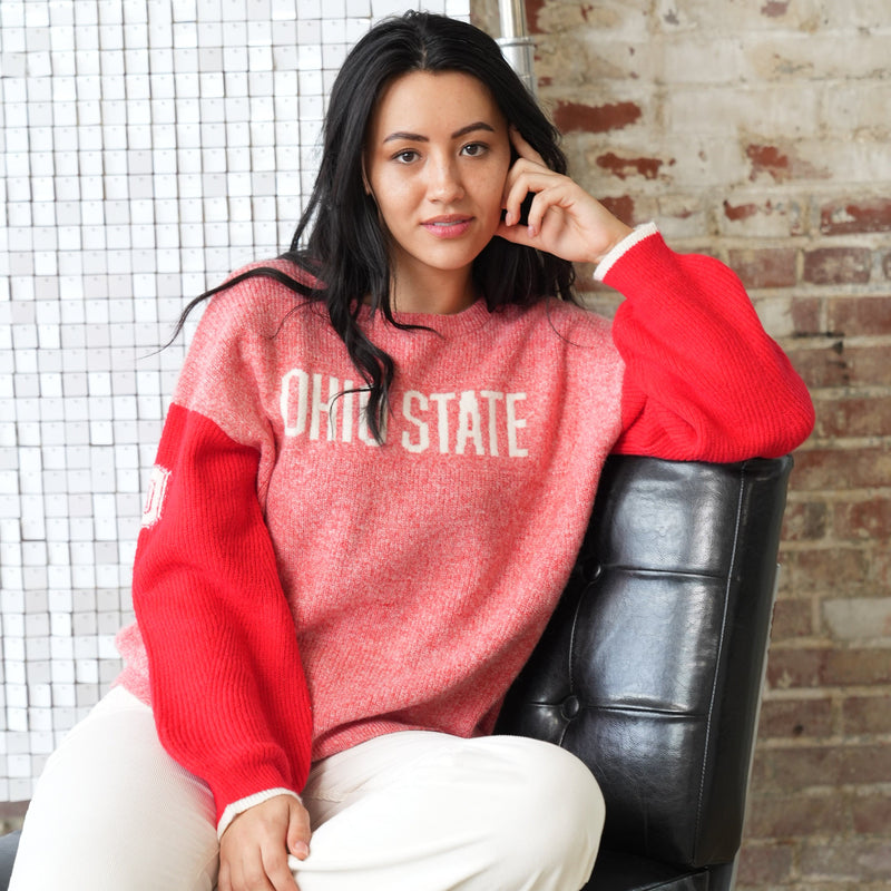 SIDNEY MARLED CREWNECK SWEATER - The Ohio State Univ. Buckeyes