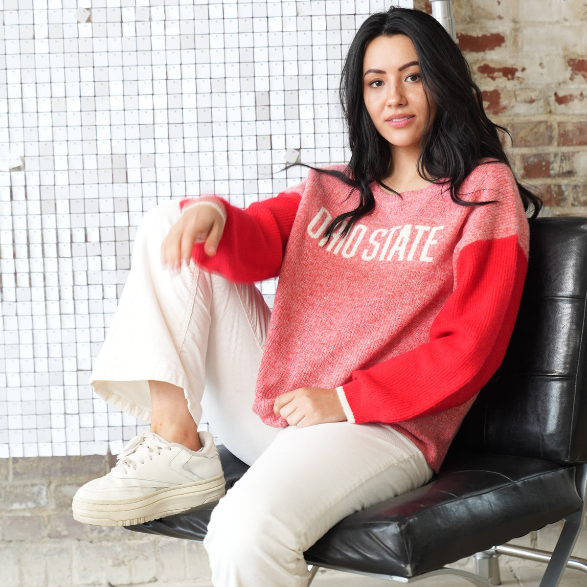 SIDNEY MARLED CREWNECK SWEATER - The Ohio State Univ. Buckeyes
