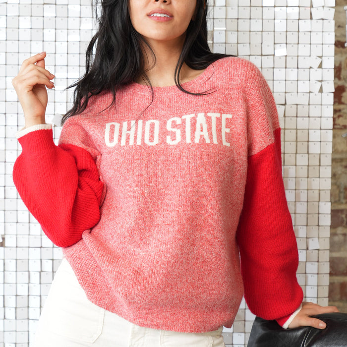 SIDNEY MARLED CREWNECK SWEATER - The Ohio State Univ. Buckeyes