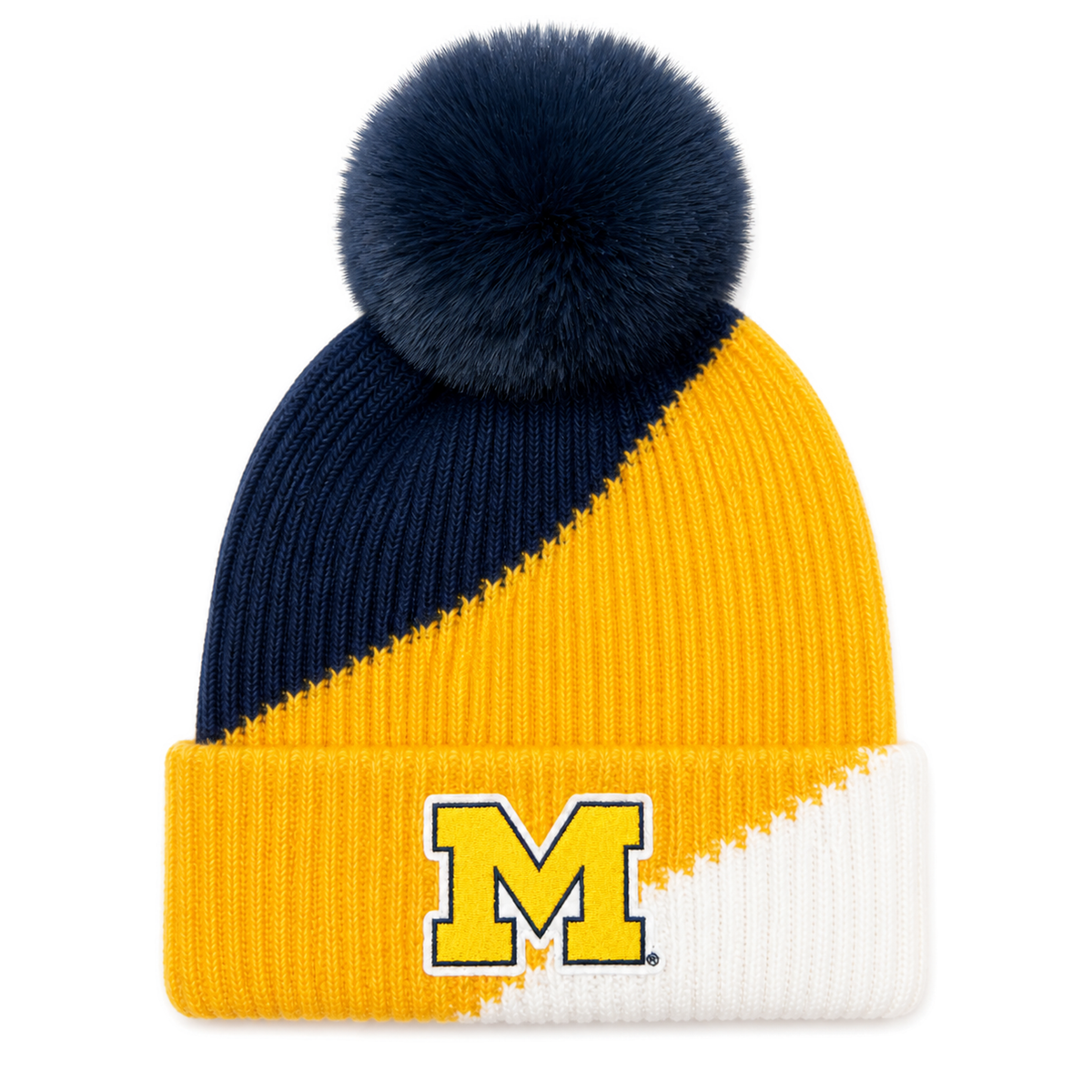 ARABELLA COLOR BLOCKED POM WITH MINI PATCH - Univ. of Michigan Wolverines