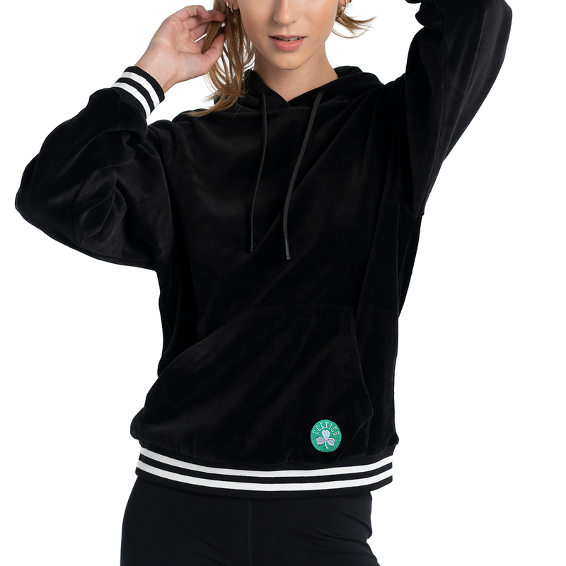 NELLIE VELOUR HOODIE- Boston Celtics