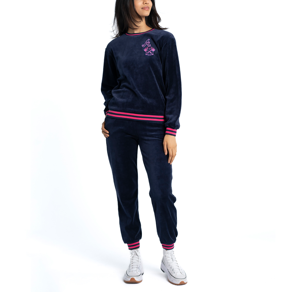 Velour Track Suit Set - Atlanta Braves