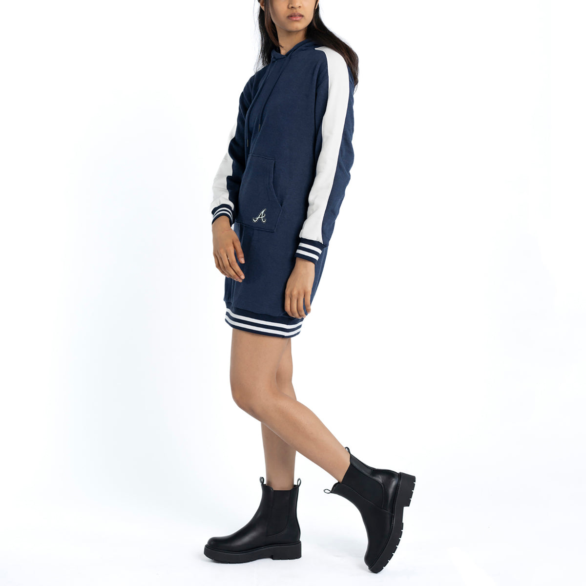 MARA OVERSIZED HOODIE DRESS - Atlanta Braves