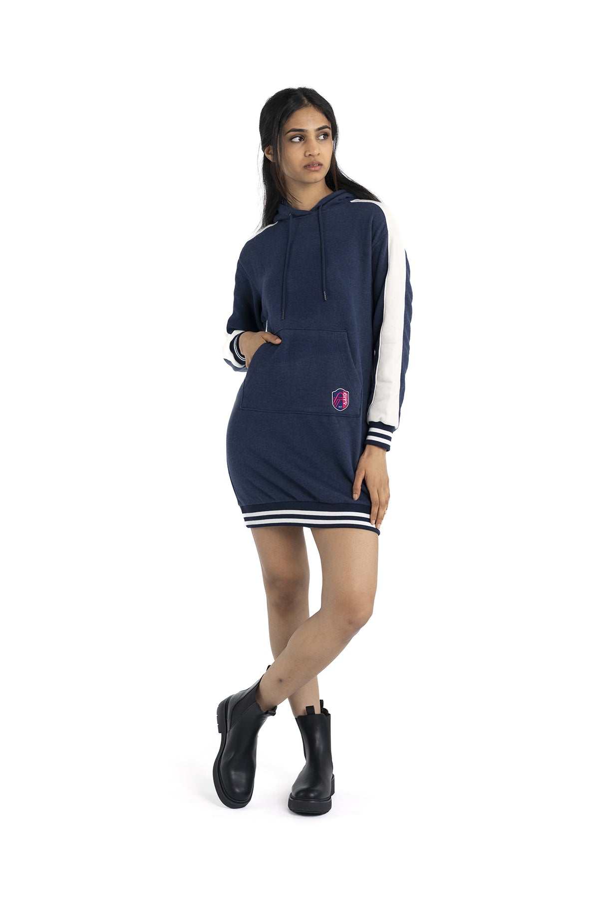 MARA OVERSIZED HOODIE DRESS - St. Louis City SC, M / Jet MARA OVERSIZED HOODIE DRESS - St. Louis City SC, M / Jet