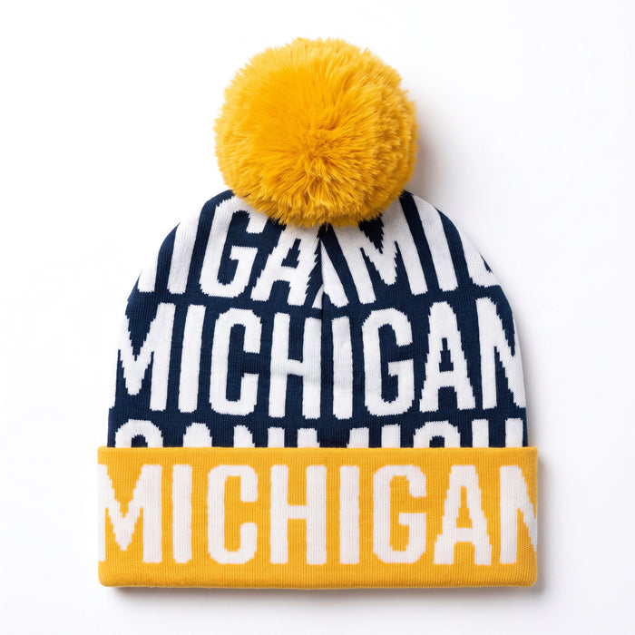ASIAH S`ALL OVER KNIT POM - Univ. of Michigan Wolverines