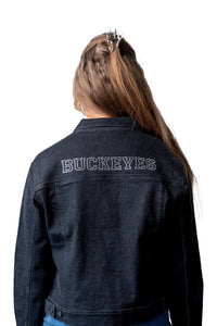 GEORGIE CRYSTAL DENIM JACKET - The Ohio State Univ.
