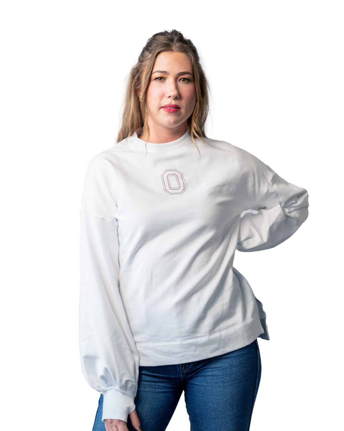 LOGAN SWAROVSKI OVERSIZED SWEATSHIRT - The Ohio State Univ. Buckeyes