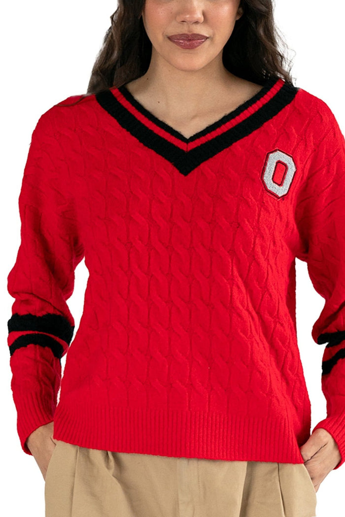 STELLA RIBBED V-NECK - The Ohio State Univ. Buckeyes