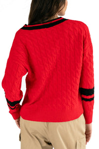 STELLA RIBBED V-NECK - The Ohio State Univ. Buckeyes