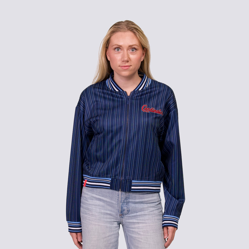 GENNI STRIPED BOMBER JACKET - St. Louis Cardinals