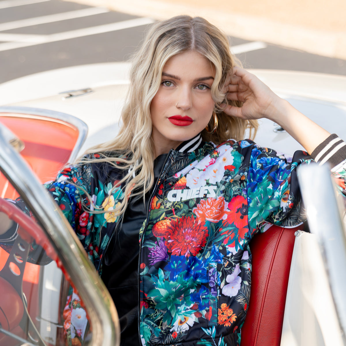 FLORAL BOMBER JACKET - Kansas City Chiefs