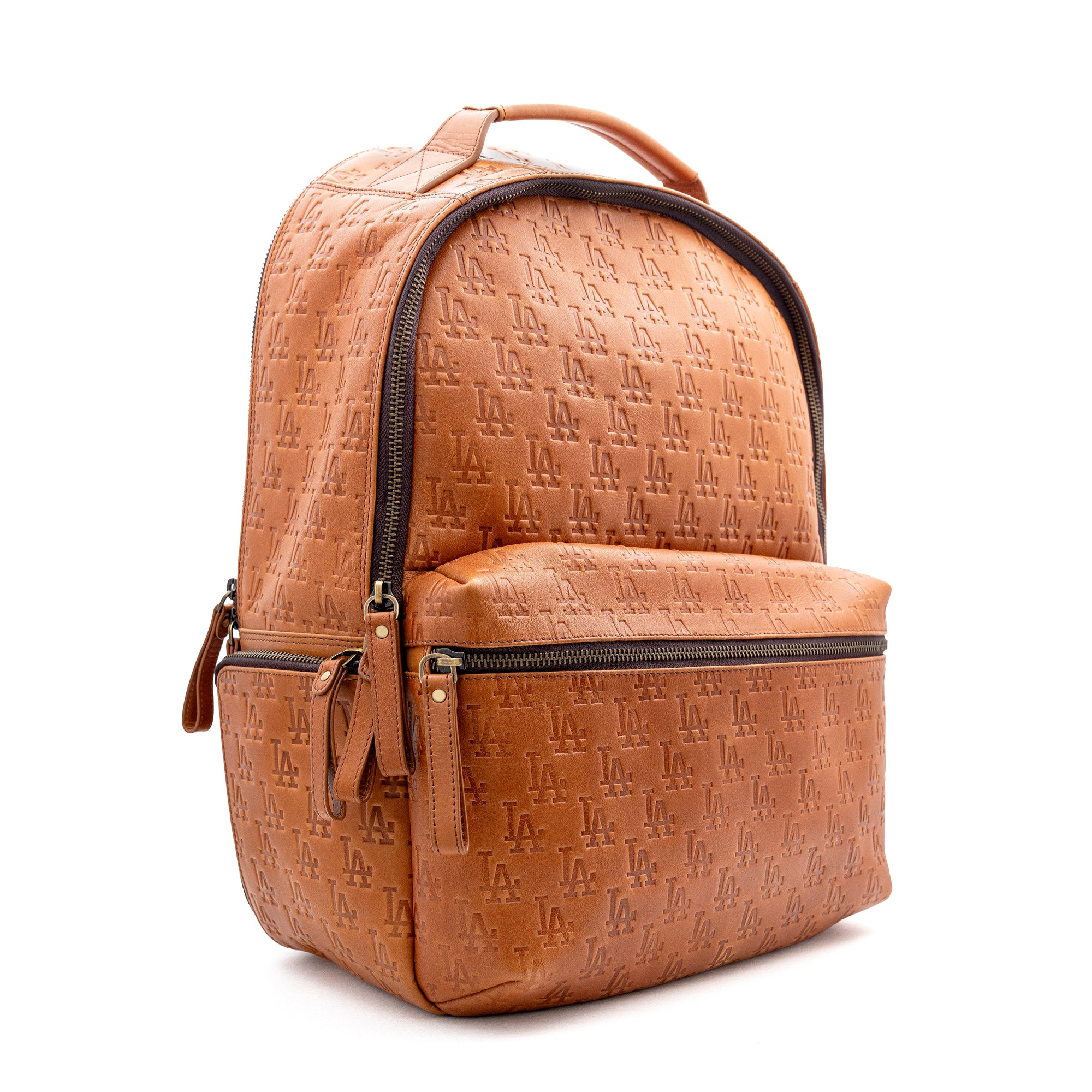 洋楽 COGNAC DA BUTTERMAN LP G RAP SAXAN BACKPACK PREMIUM LEATHER DEBOSSED TEAM LOGO S`ALLOVER