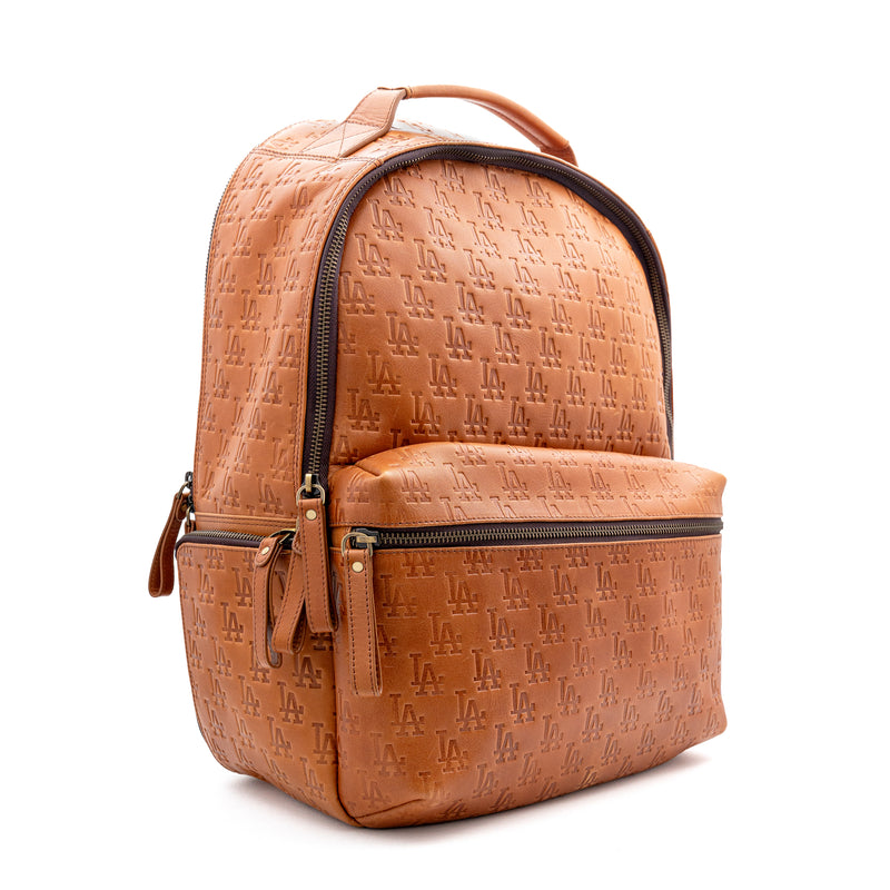 do kyungsoo leather backpack SAXAN BACKPACK, PREMIUM LEATHER, DEBOSSED TEAM LOGO, S`ALLOVER PATTERN, 19"x11"x6"