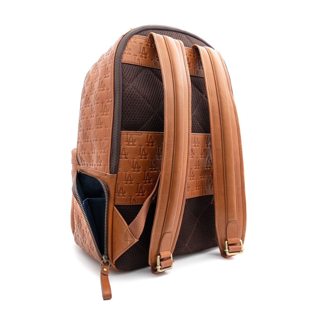 ayssan leather magnolia quilted backpack SAXAN BACKPACK PREMIUM LEATHER DEBOSSED TEAM LOGO S`ALLOVER PATTERN 19 – Lusso Style
