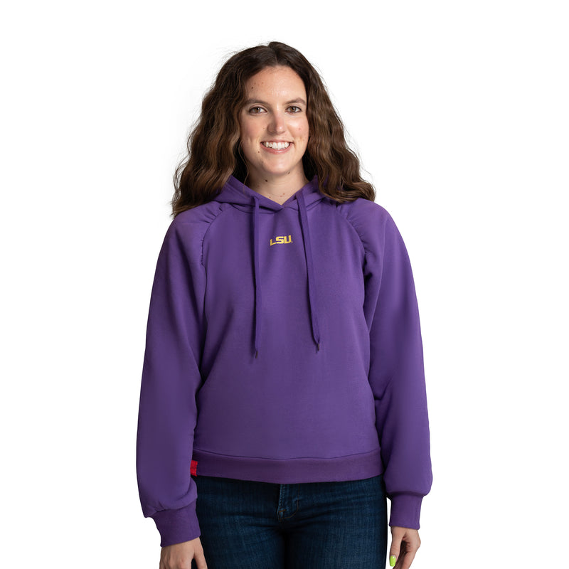 MAXINE ROUCHED FLEECE HOODIE - Louisiana State Univ. Tigers