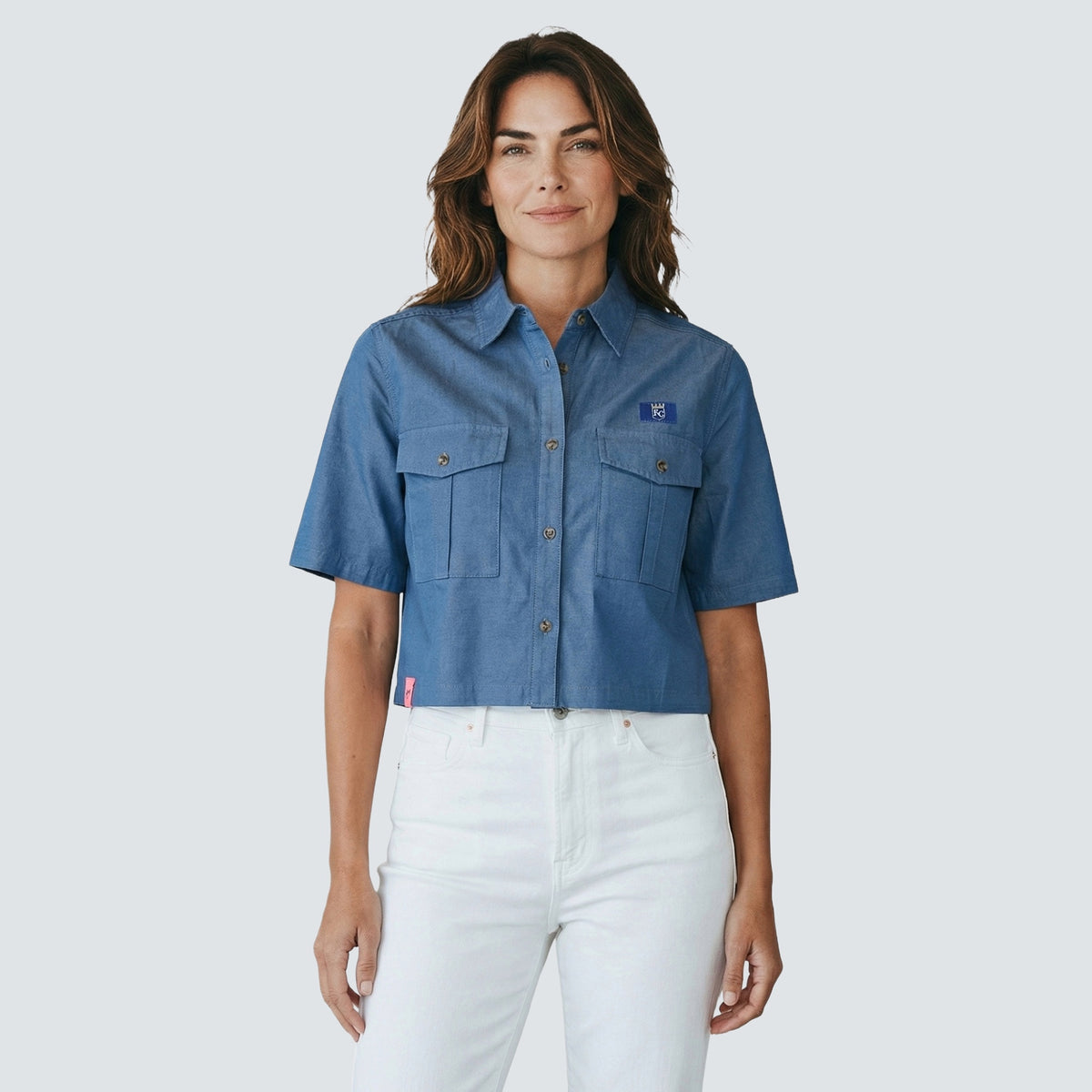 NOLA CROPPED CHAMBRAY SHIRT - Kansas City Royals