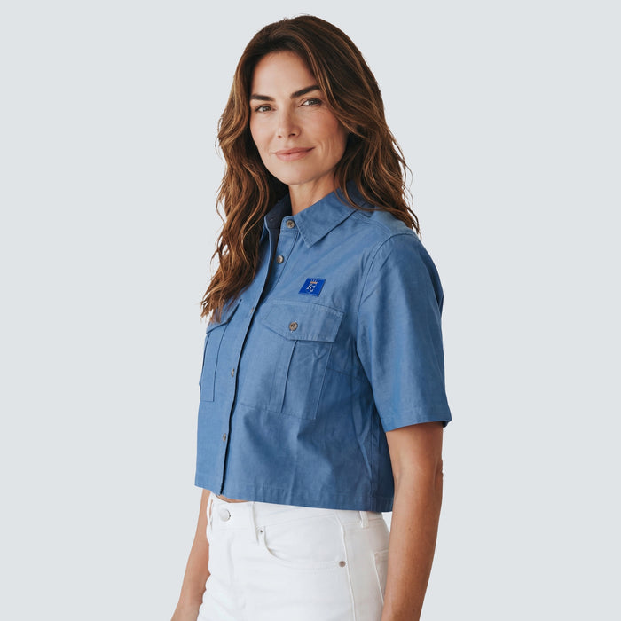 NOLA CROPPED CHAMBRAY SHIRT - Kansas City Royals