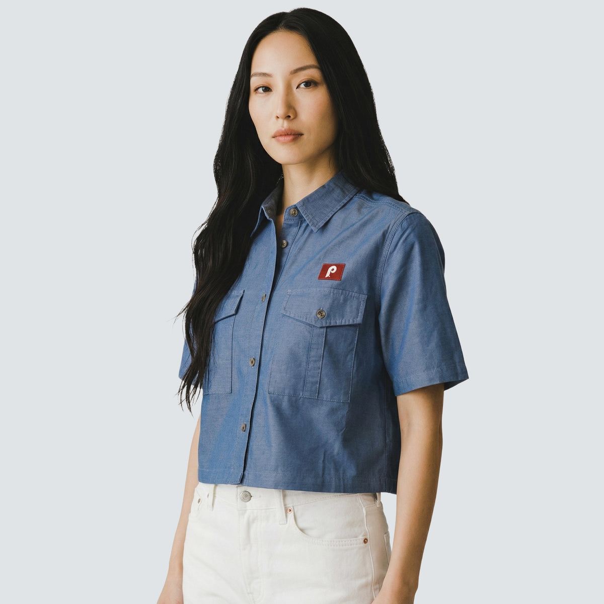 NOLA CROPPED CHAMBRAY SHIRT - Philadelphia Phillies