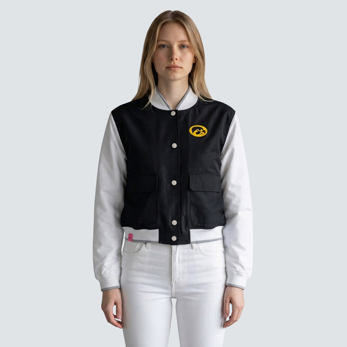 PEARL CONTRAST VARSITY BOMBER - Univ. of Iowa Hawkeyes