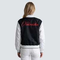 PEARL CONTRAST VARSITY BOMBER - Univ. of Nebraska Cornhuskers