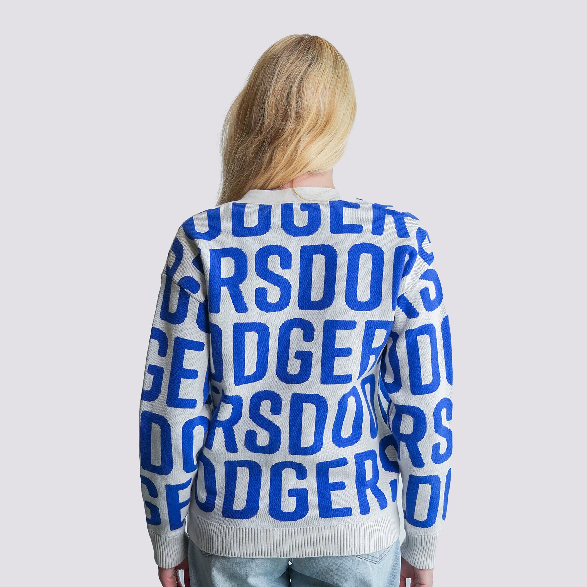 LA Dodgers カーディガン ライトブルー French Terry Button Front Cardigan Los Angeles Dodgers