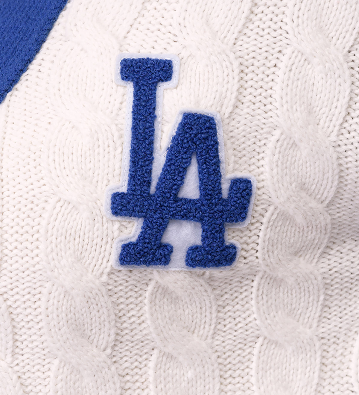 SHYLA COLOR BLOCK CABLE KNIT CARDIGAN - Los Angeles Dodgers