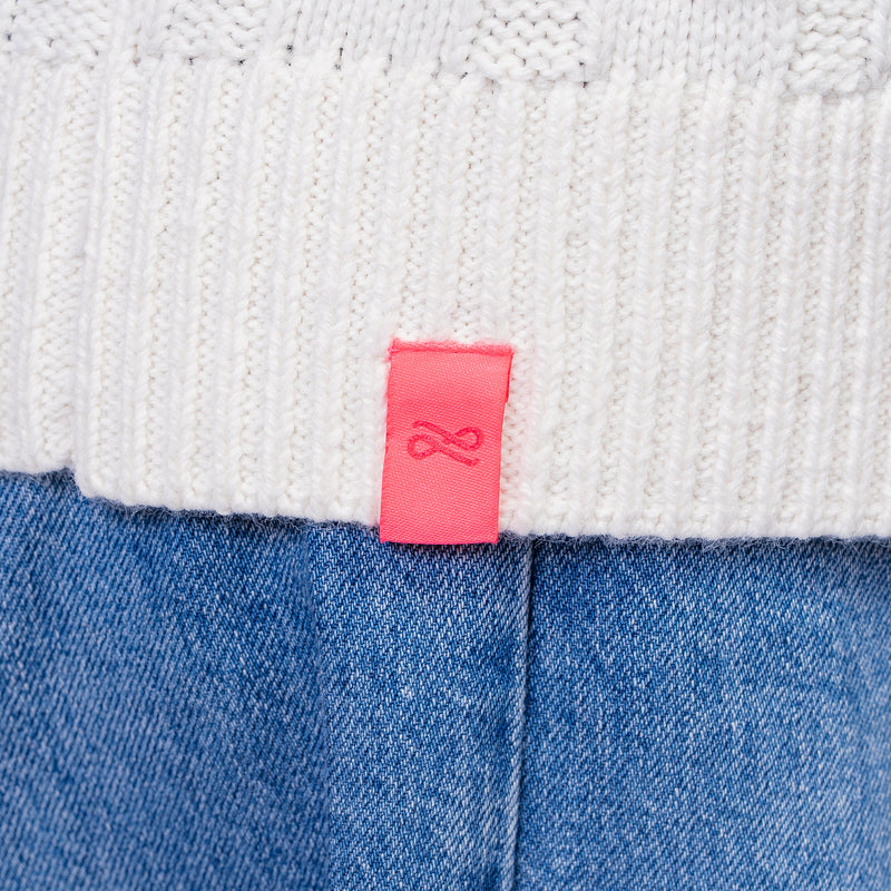 SHYLA COLOR BLOCK CABLE KNIT CARDIGAN - The Ohio State Univ. Buckeyes