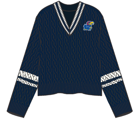 STELLA V-NECK SWEATER - Univ. of Kansas Jayhawks